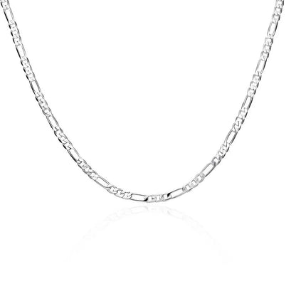 Collier chaîne Figaro couleur argent 925